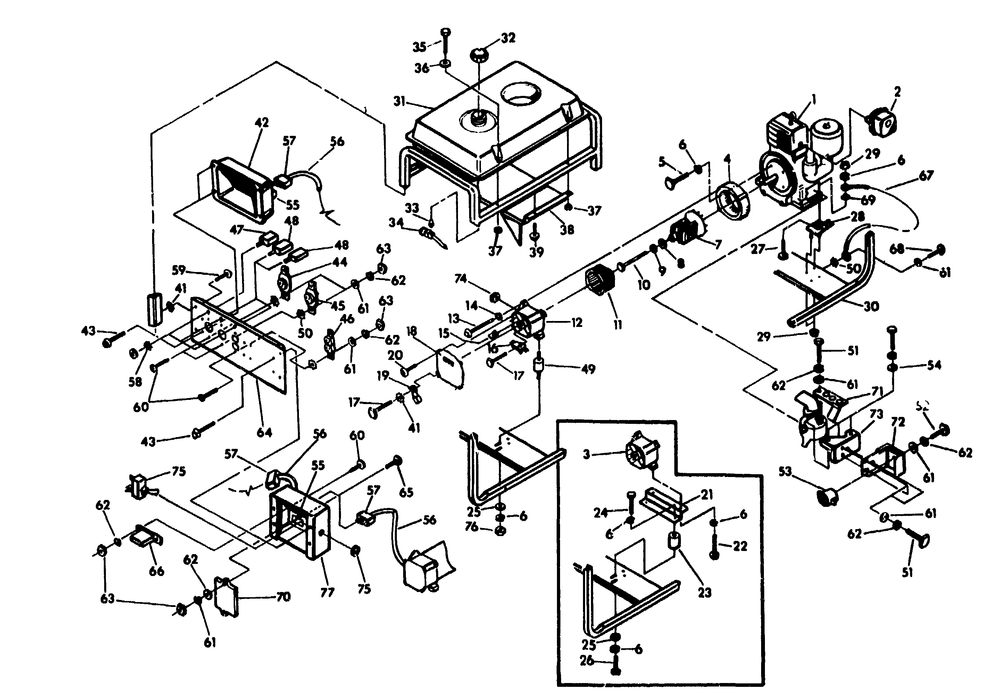 C-4000 Ac Generator No. 82415 Diagram and Parts List for 5542-1-C4019  Briggs and Stratton Generator